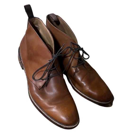 NORDSTROM MENS SHOP Leather Lace Up Ankle Chukka Boots Brown SIZE 12 - Picture 1 of 6